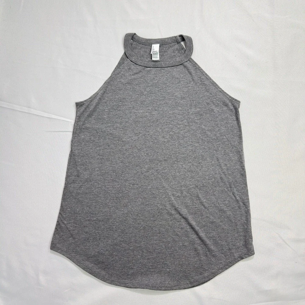 NWT District Perfect Tri‎ Rocker Tank Women Med Grey High Neck Sleeveless Qty 2